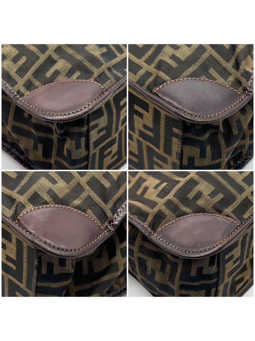 ★SOLD★ Fendi Zucca Tote Canvas Leather Foldable Rare - Picture 7 of 13